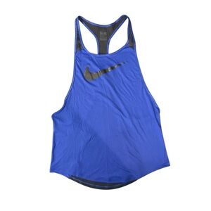 Nike NEW Racerback Tank Blue Black Small Training Mesh Lightweight Fitness